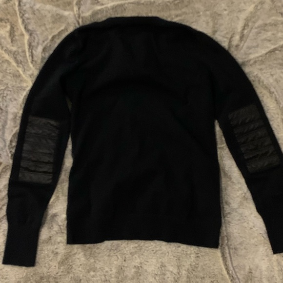 Faux leather/fine knit sweater - Picture 3 of 5